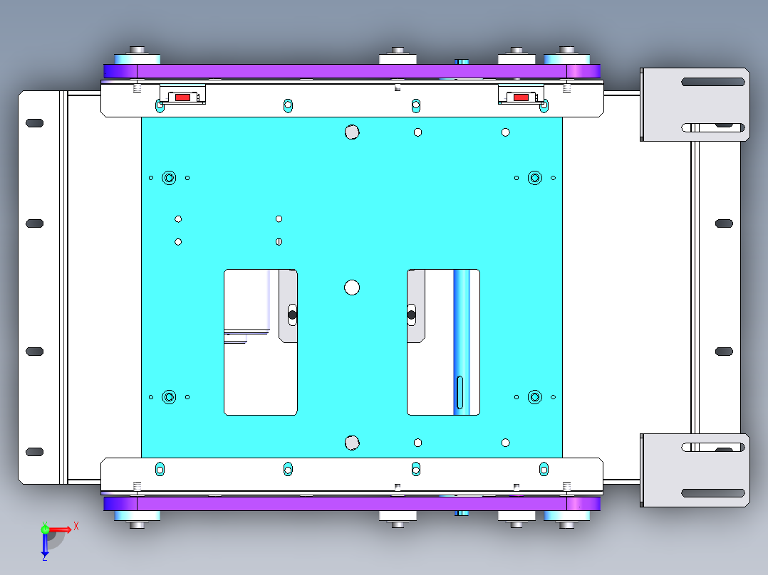 链条式顶升平移机构sw18可编辑俯视图