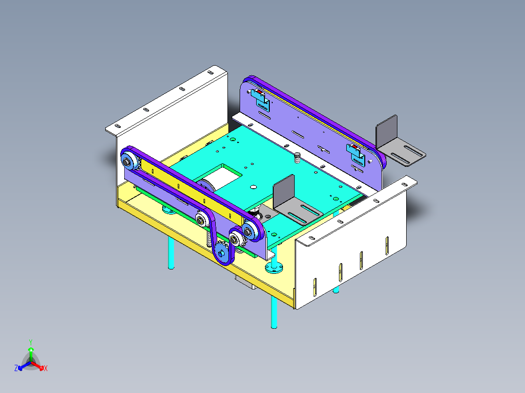 链条式顶升平移机构sw18可编辑正等轴测图