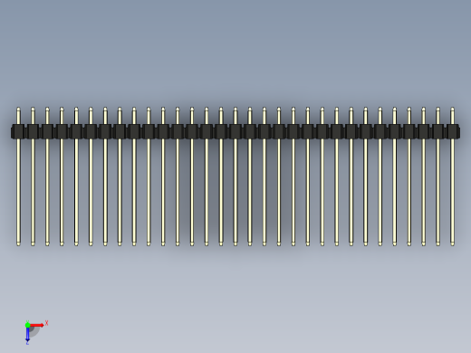 彩色公头100mil（2.54mm）系列-DS1021_black_1x31p_100mil_Type19_rev1.0俯视缩略图