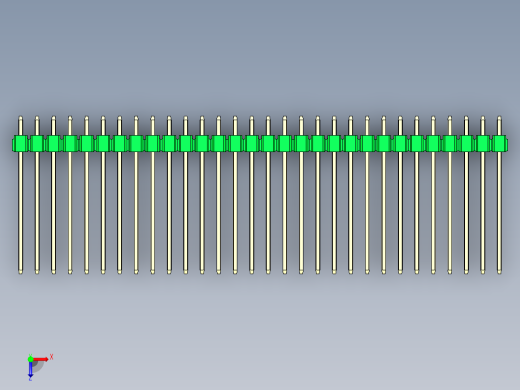 彩色公头100mil（2.54mm）系列-DS1021_green_3x30p_100mil_Type19_rev1.0俯视缩略图