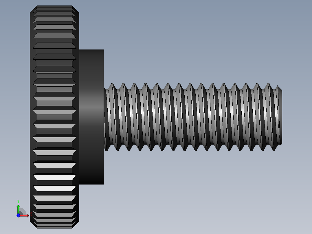 滚花旋钮-Knurled Knob 10-32x0.625x.500.SLDPRT前视图