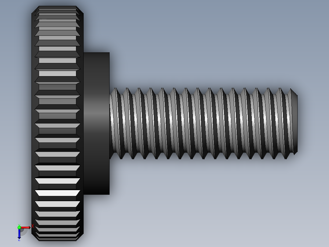 滚花旋钮-Knurled Knob 10-32x0.625x.500.SLDPRT俯视图