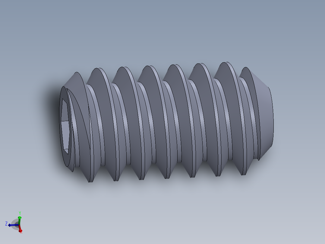 UNC 平头紧定螺钉-UNC SET SCREW 6-32 x0.250.SLDPRT主视图