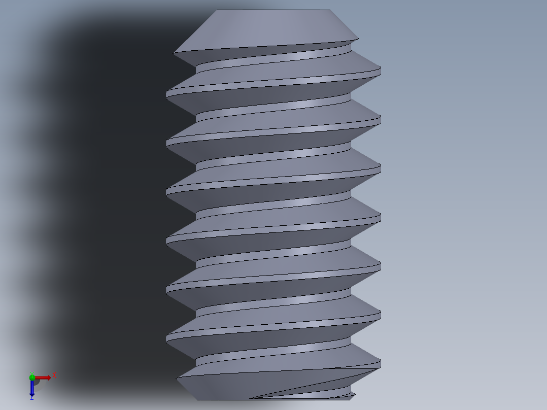 UNC 平头紧定螺钉-UNC SET SCREW 6-32 x0.250.SLDPRT俯视图