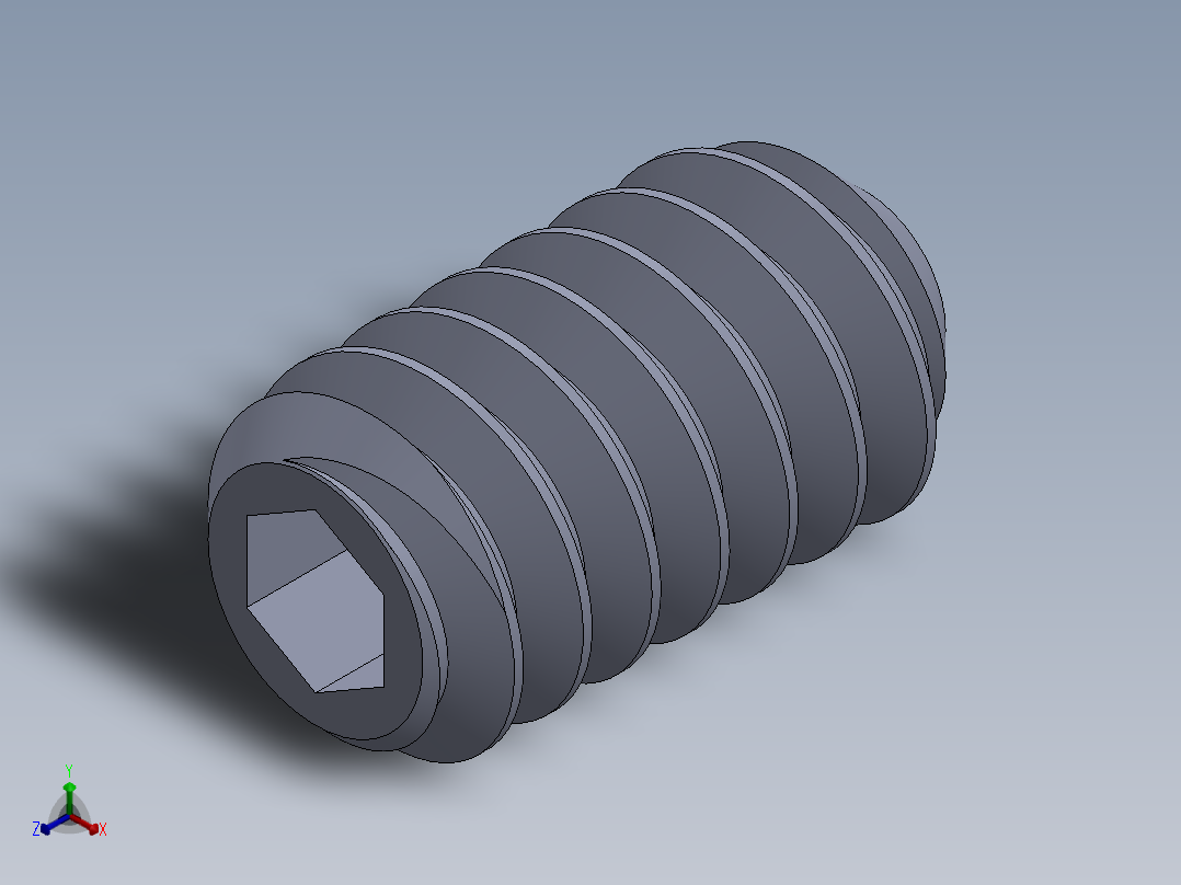 UNC 平头紧定螺钉-UNC SET SCREW 6-32 x0.250.SLDPRT正等轴测图