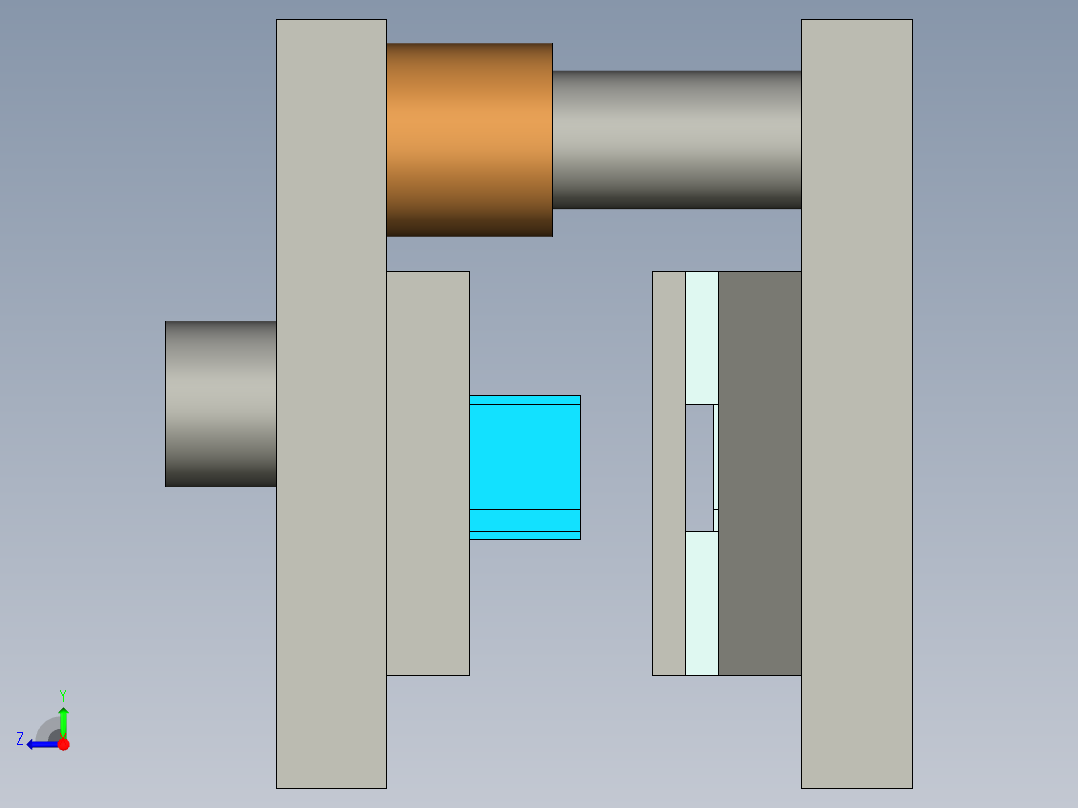 卡片级进模模具设计右视图