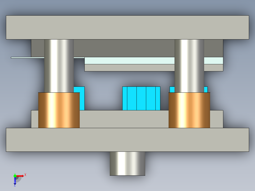 卡片级进模模具设计俯视图