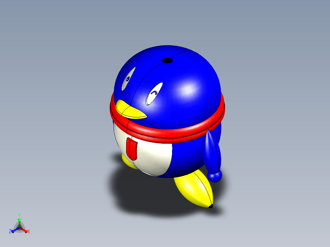 企鹅正等轴测图