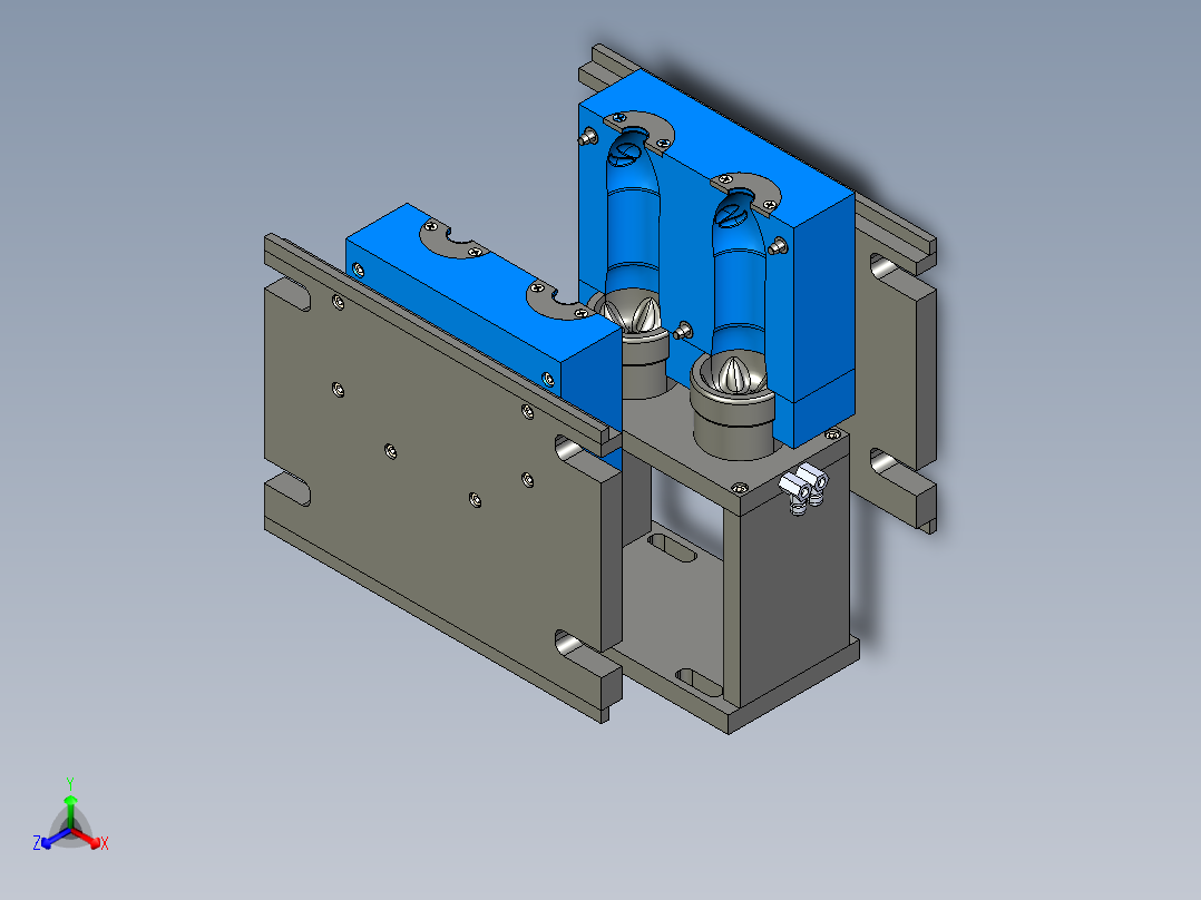 百事pet吹塑模具正等轴测图