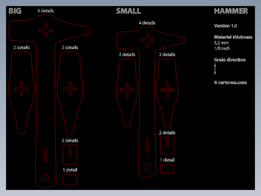 激光下料拼图锤子AutoCAD