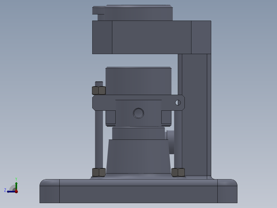 推动架钻扩32孔三维夹具【含三维SolidWorks】右视图