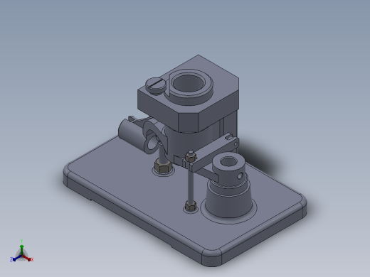 推动架钻扩32孔三维夹具【含三维SolidWorks】正等轴测缩略图