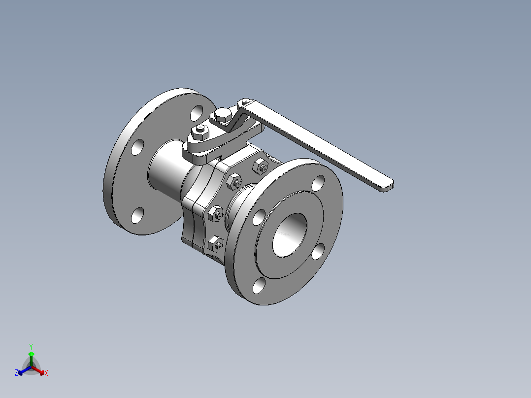 法兰球阀-316 DN15-DN200正等轴测图