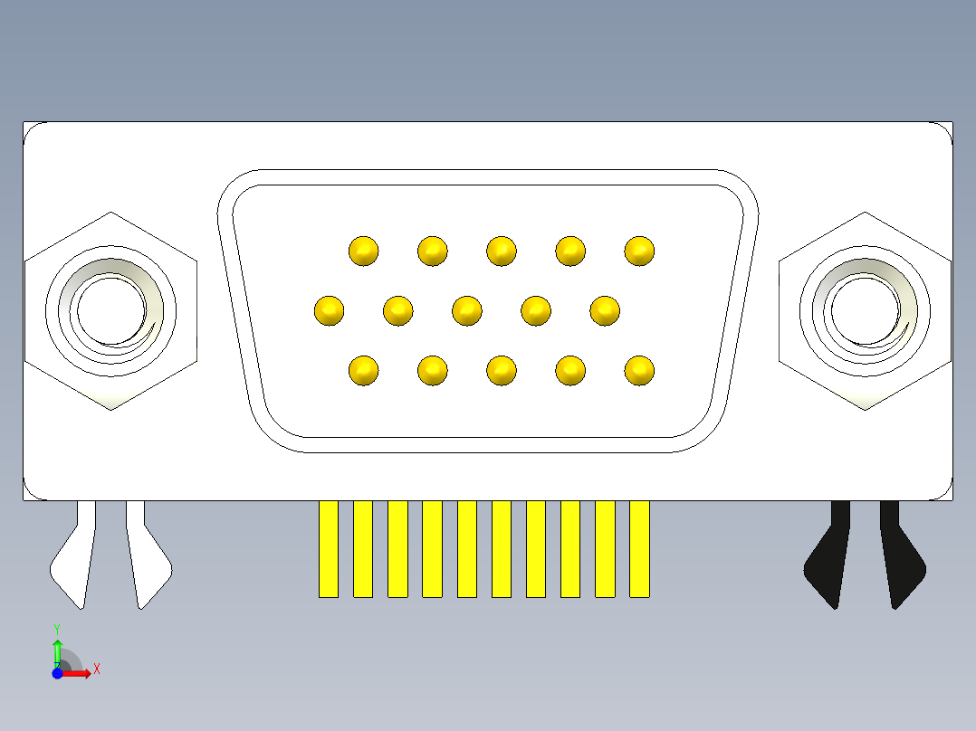 circuit-board-d-sub-conn-串口连接器前视图