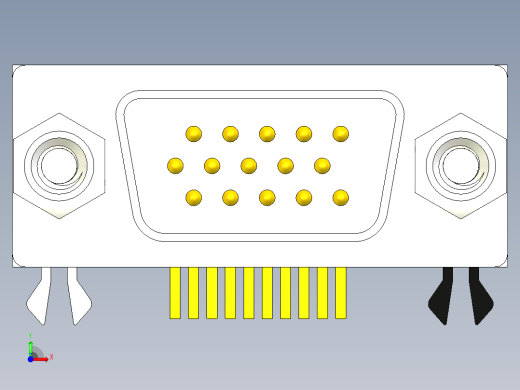 circuit-board-d-sub-conn-串口连接器前视缩略图