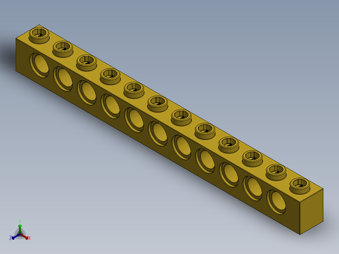 乐高机械组积木（横梁）-389524 Bright Yellow Technic Brick 1 x 12 with Holes