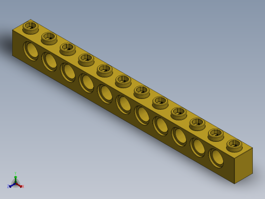 乐高机械组积木（横梁）-389524 Bright Yellow Technic Brick 1 x 12 with Holes