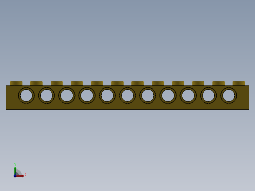 乐高机械组积木（横梁）-389524 Bright Yellow Technic Brick 1 x 12 with Holes前视缩略图