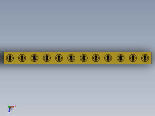 乐高机械组积木（横梁）-389524 Bright Yellow Technic Brick 1 x 12 with Holes俯视缩略图