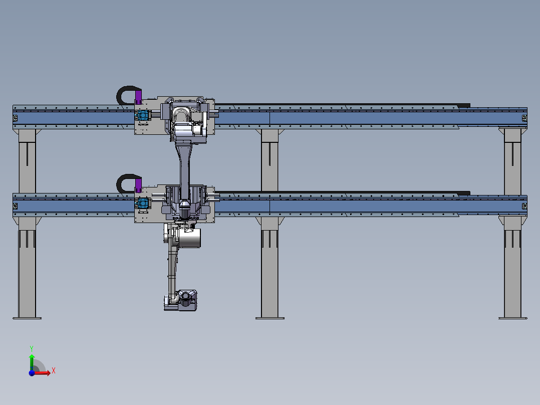 负载500kg单臂双层桁架sw18可编辑前视图