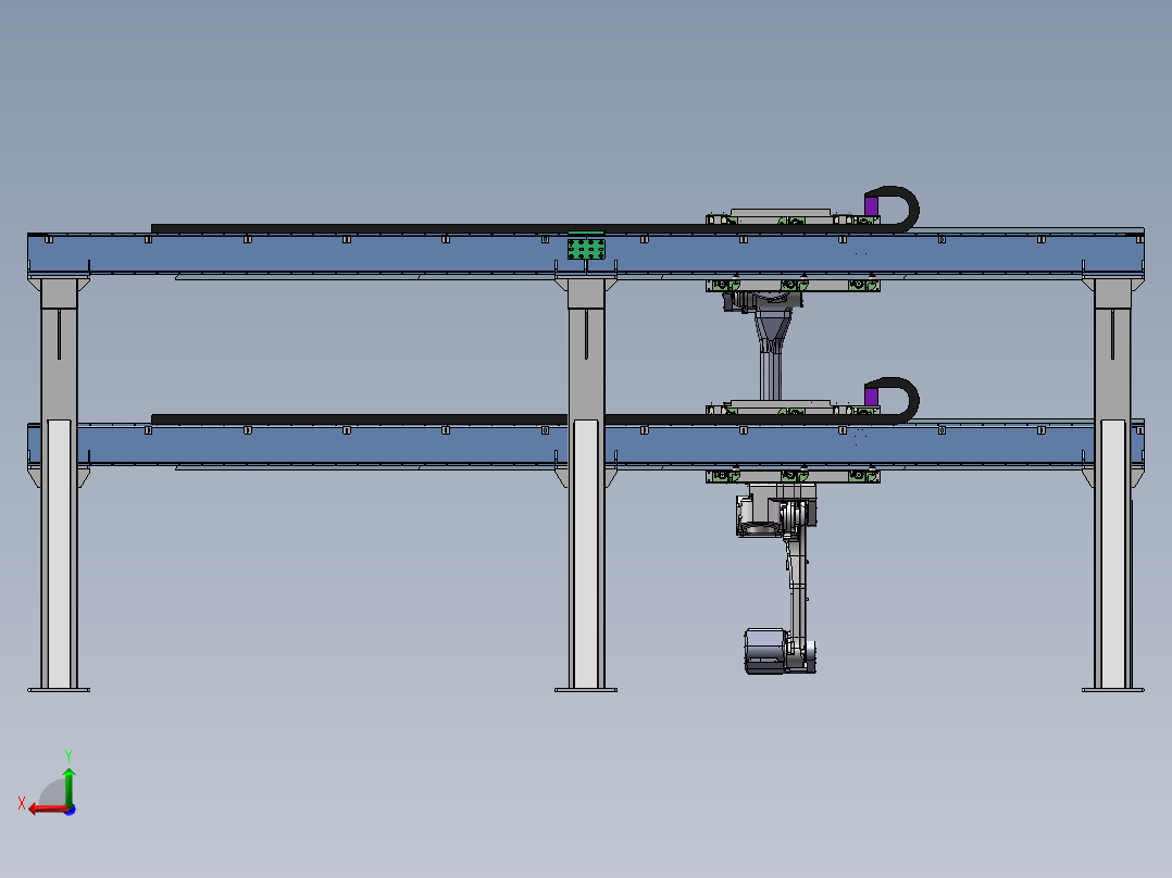 负载500kg单臂双层桁架sw18可编辑后视图