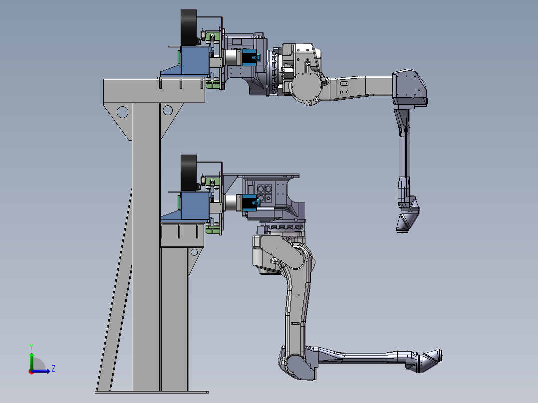 负载500kg单臂双层桁架sw18可编辑左视图