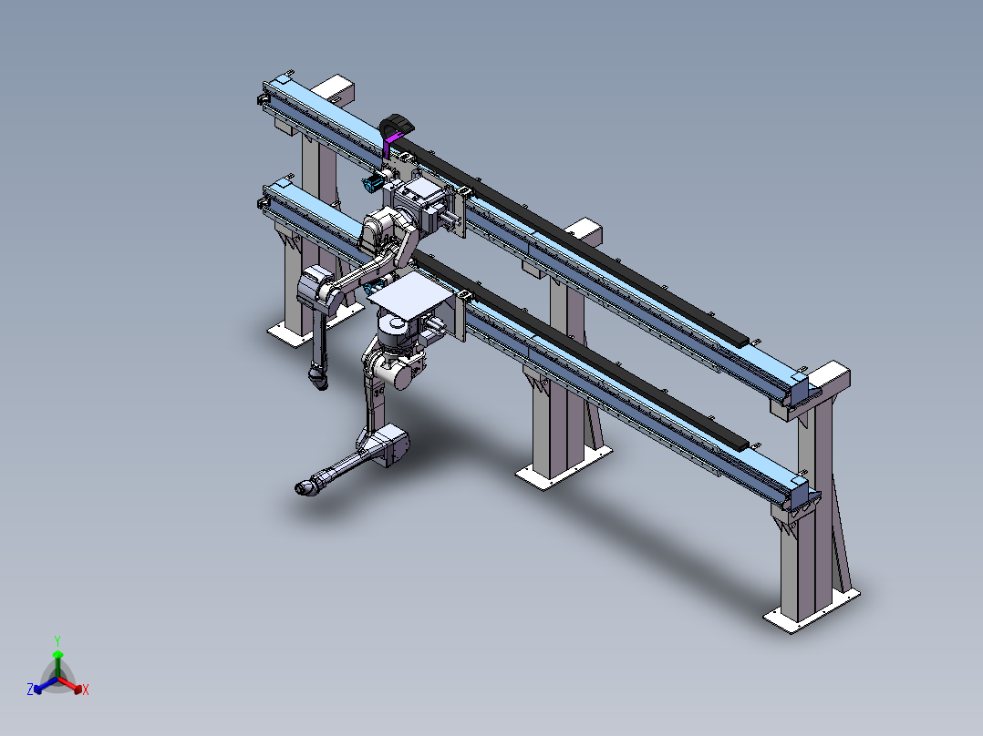 负载500kg单臂双层桁架sw18可编辑正等轴测图