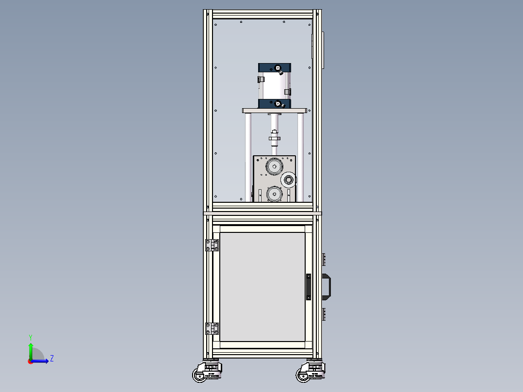 旋转铆合机旋压铆合机（sw22可编辑+工程图+bom）左视图