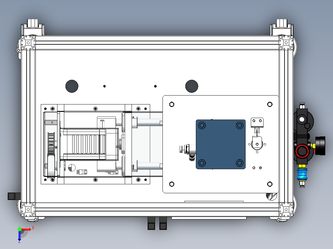 旋转铆合机旋压铆合机（sw22可编辑+工程图+bom）俯视图
