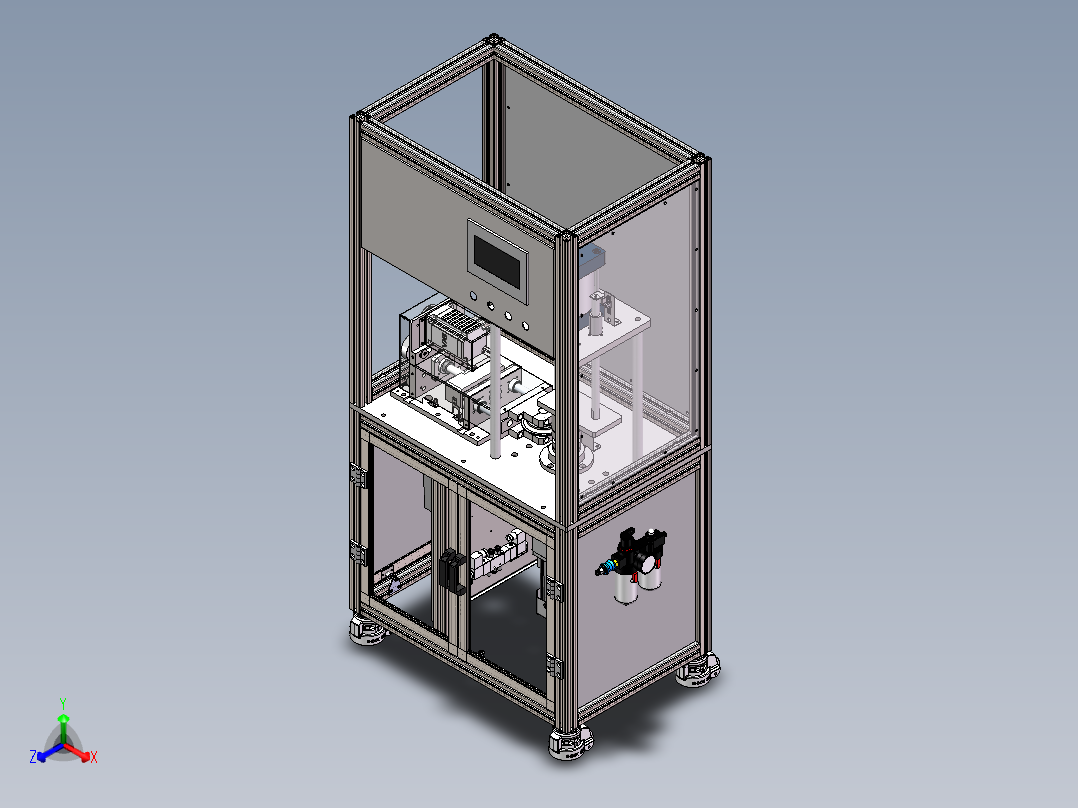 旋转铆合机旋压铆合机（sw22可编辑+工程图+bom）正等轴测图