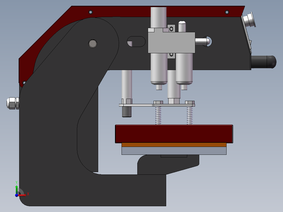 上滑气动双工位烫标机sw18可编辑前视图
