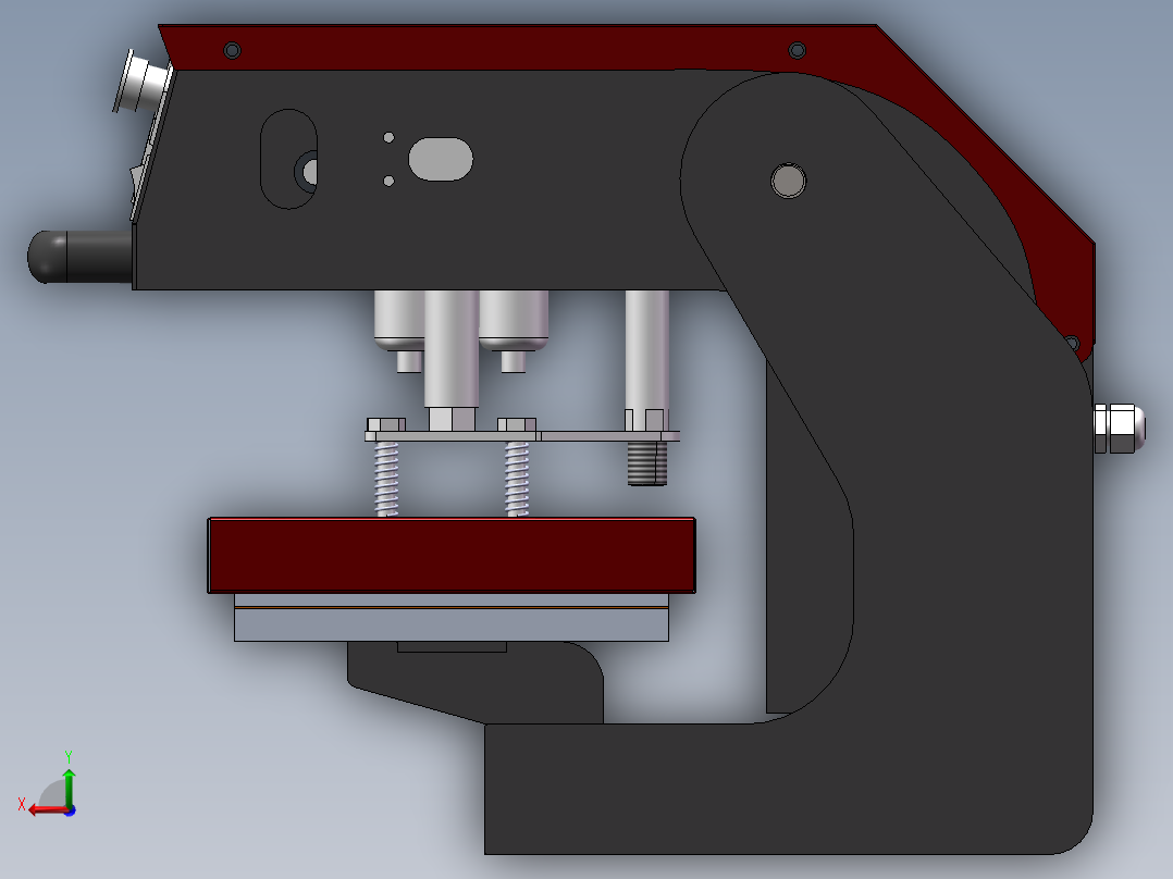 上滑气动双工位烫标机sw18可编辑后视图