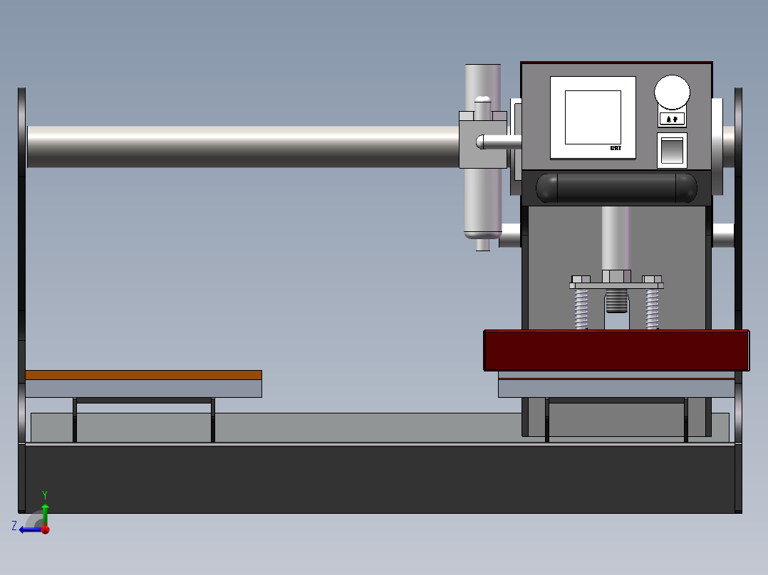 上滑气动双工位烫标机sw18可编辑右视图