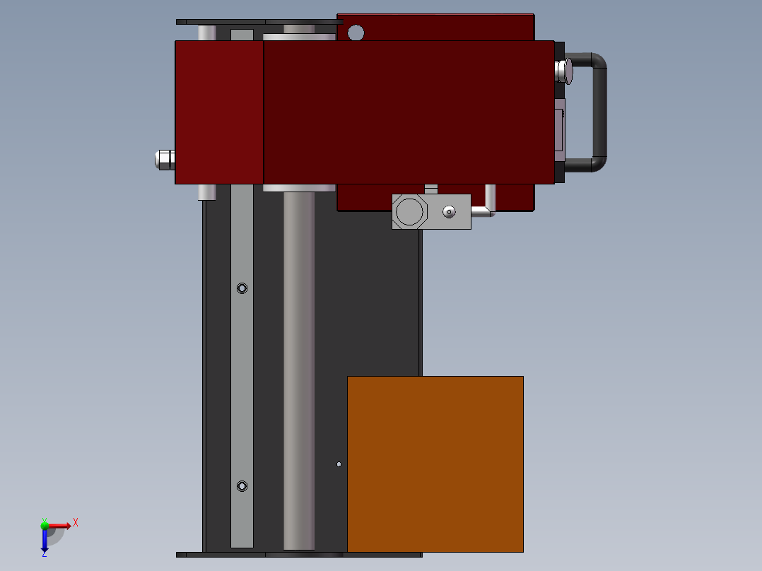 上滑气动双工位烫标机sw18可编辑俯视图
