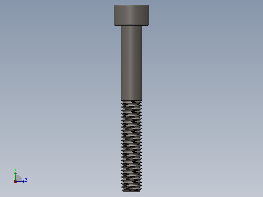 Screw_DIN_912_M5x40_A2.SLDPRT公制内六角螺钉左视图