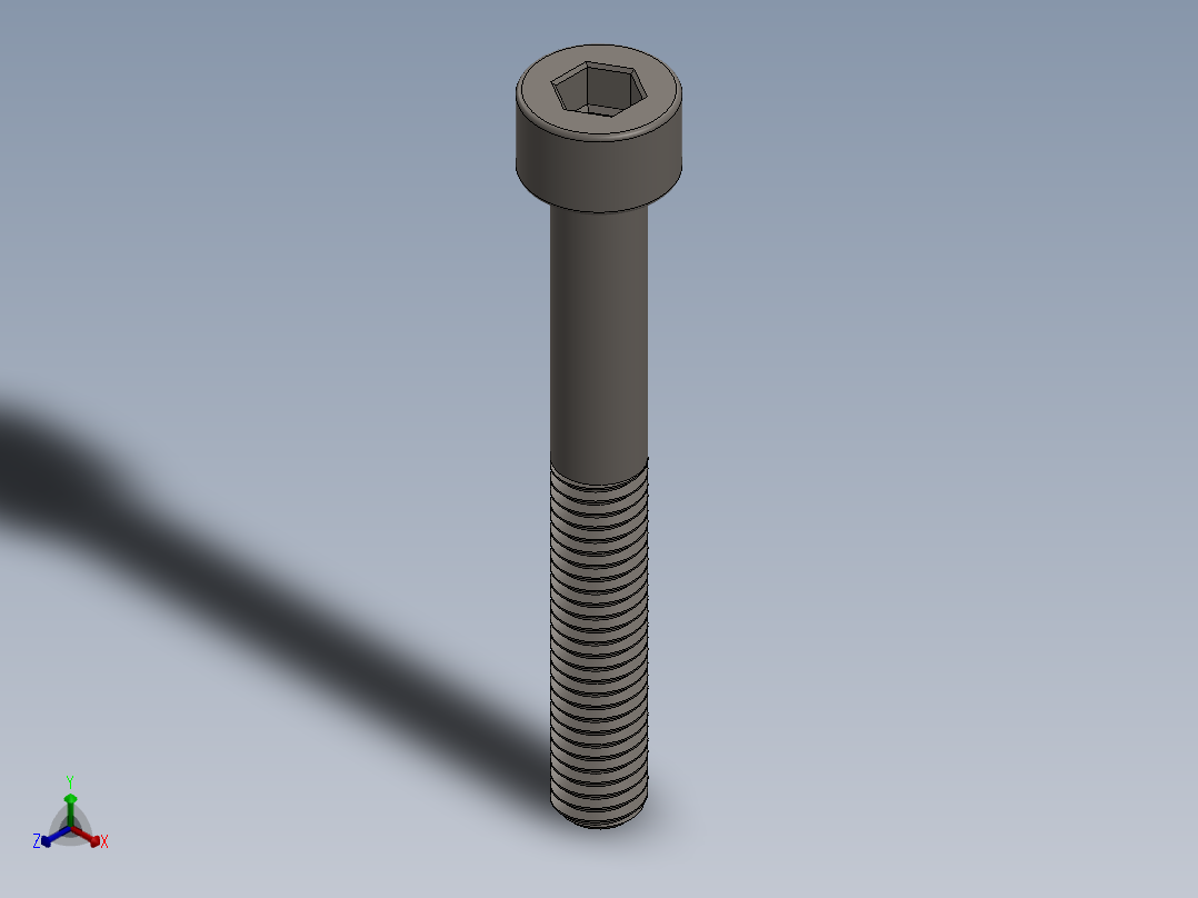 Screw_DIN_912_M5x40_A2.SLDPRT公制内六角螺钉正等轴测图