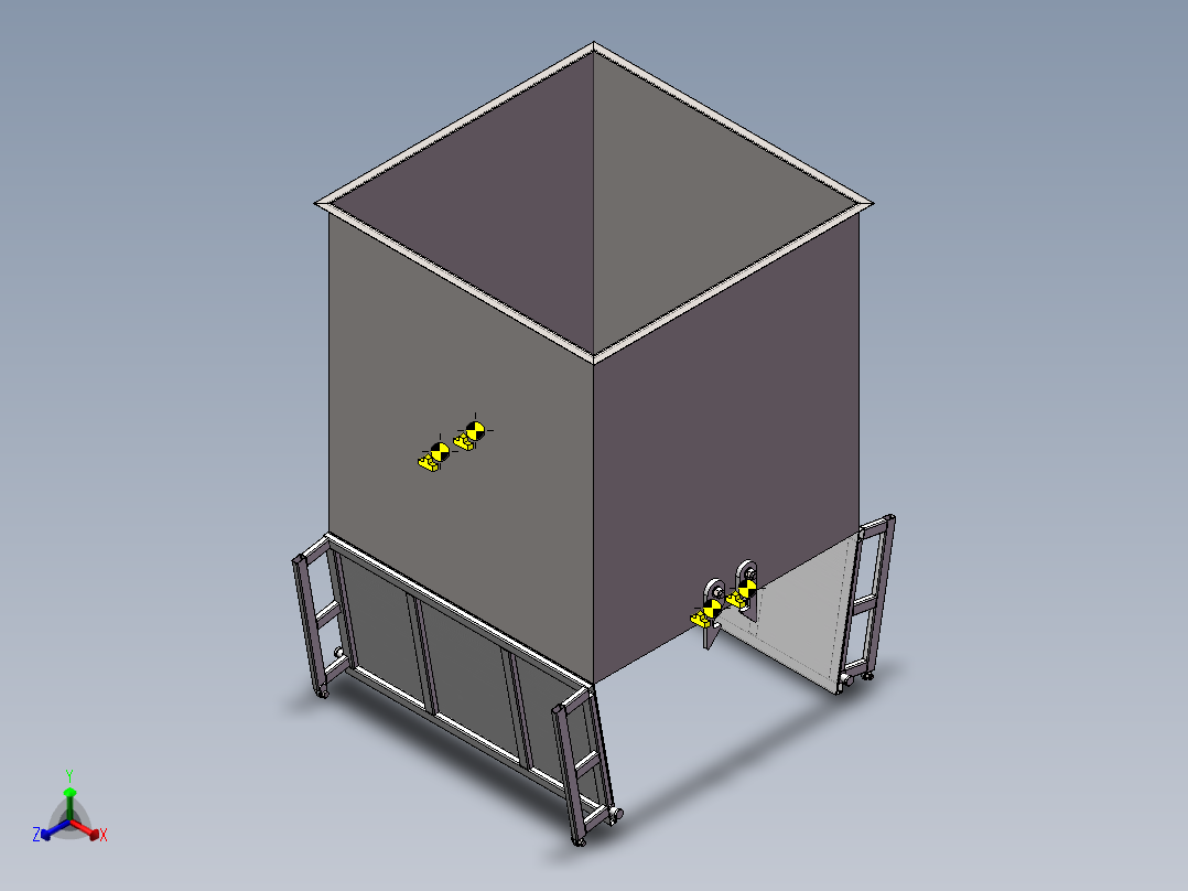 铁屑箱正等轴测图
