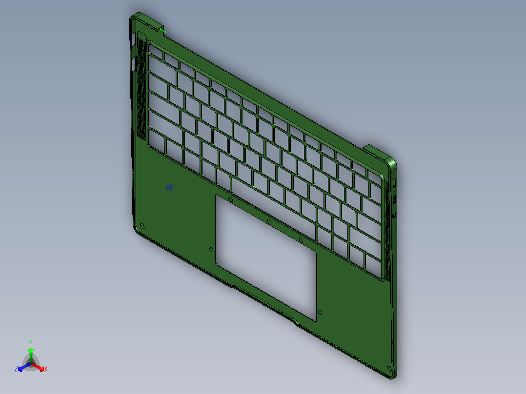 冲压键盘壳铣内侧壁+外形UG程序模型