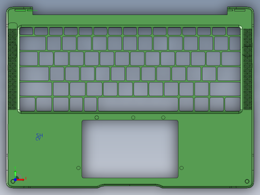 冲压键盘壳铣内侧壁+外形UG程序模型前视缩略图