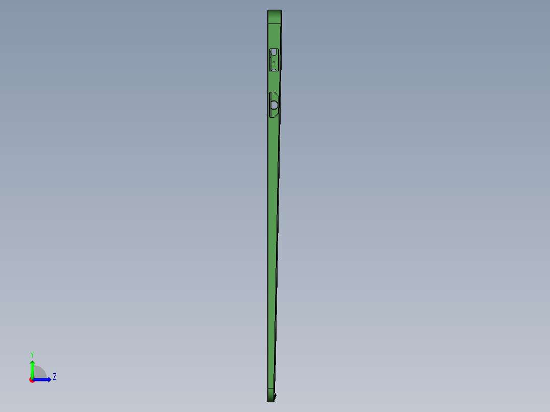 冲压键盘壳铣内侧壁+外形UG程序模型左视图