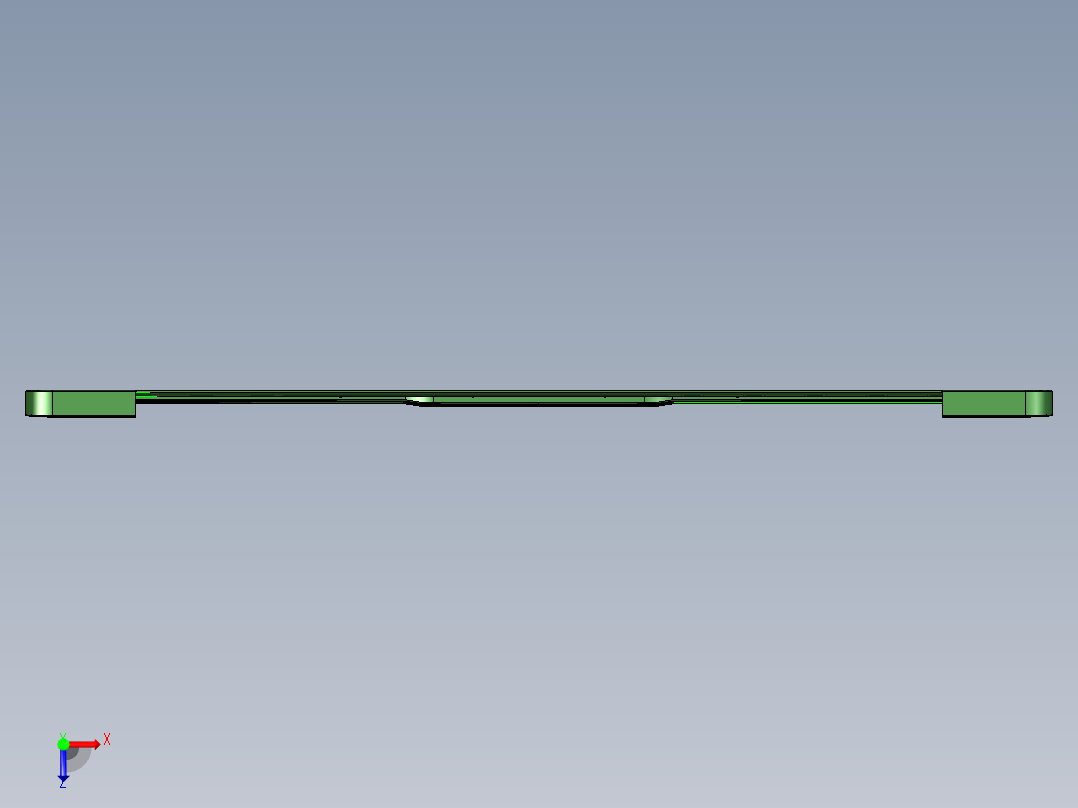 冲压键盘壳铣内侧壁+外形UG程序模型俯视图