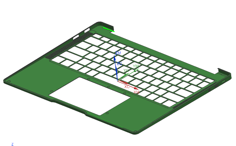 冲压键盘壳铣内侧壁+外形UG程序模型