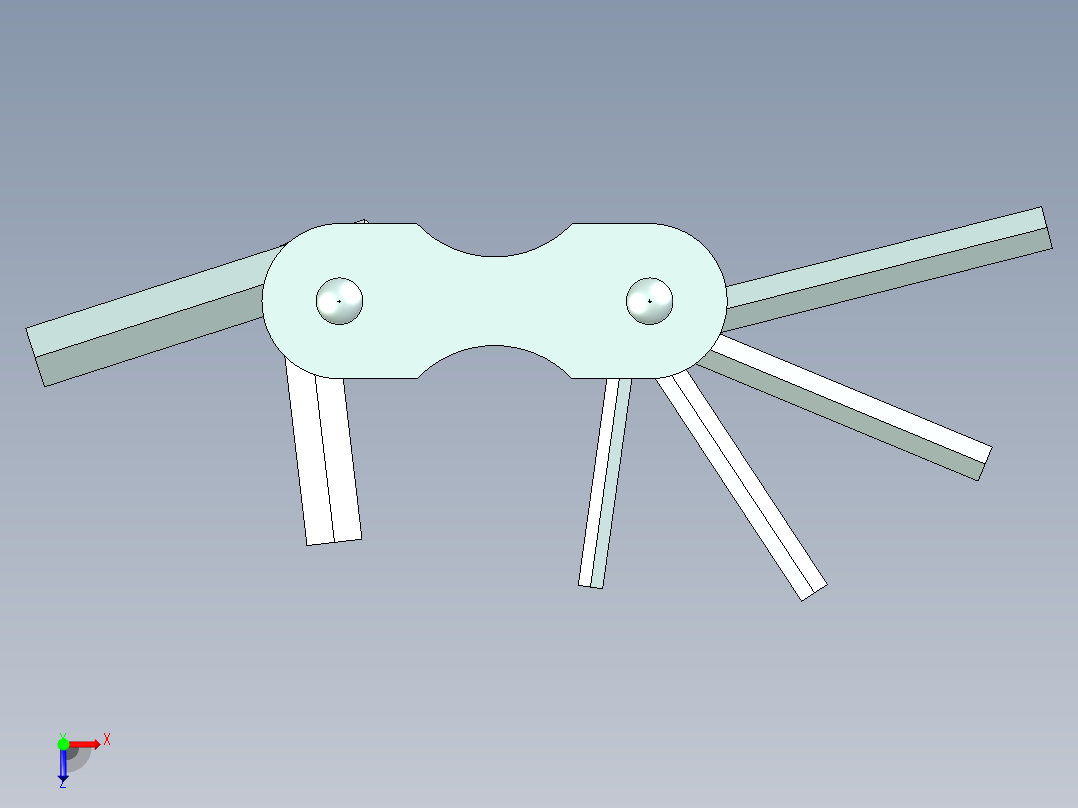 钳工用内六角扳手俯视图
