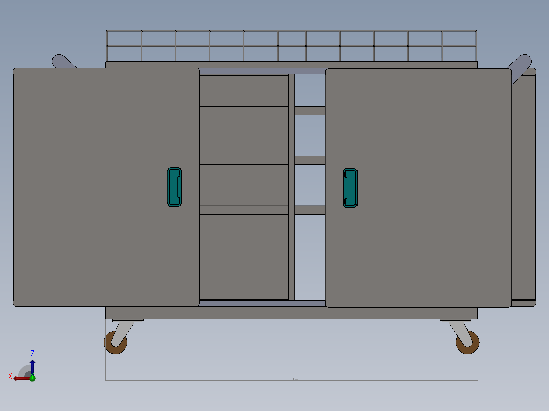 货架、中转推车前视图