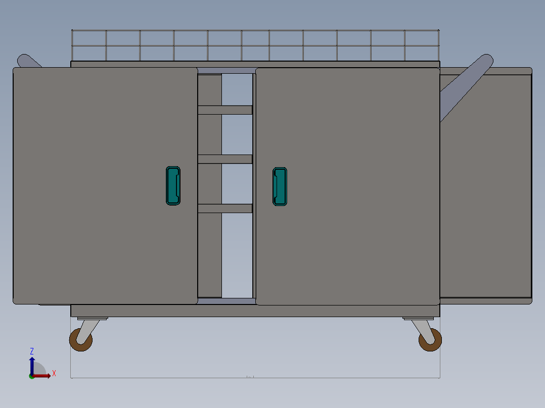 货架、中转推车后视图