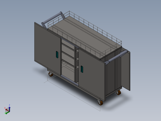 货架、中转推车正等轴测缩略图