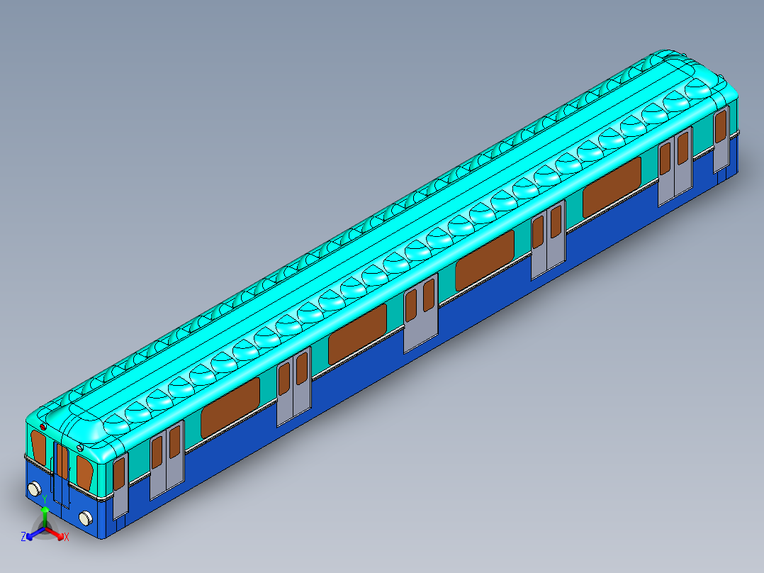 火车机车列车soviet-metro-wagon-type-d-g832-模型格式为 igs