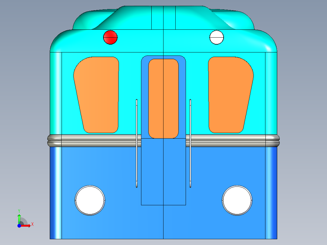 火车机车列车soviet-metro-wagon-type-d-g832-模型格式为 igs前视图