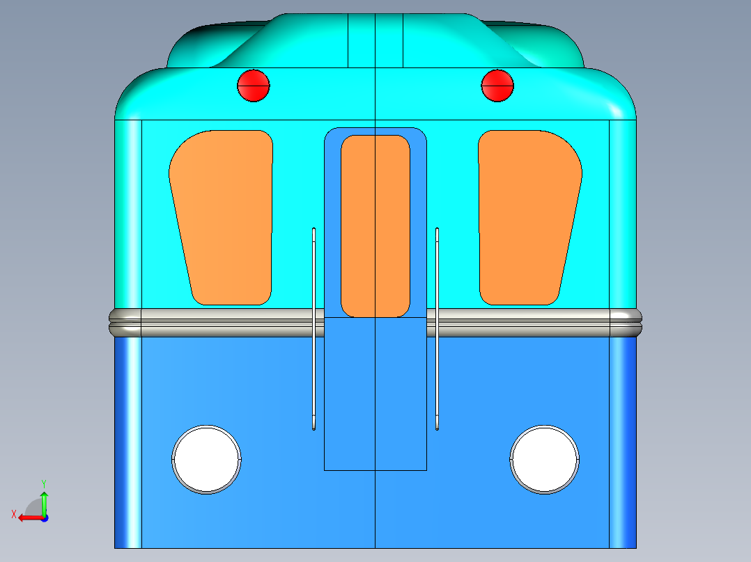火车机车列车soviet-metro-wagon-type-d-g832-模型格式为 igs后视图