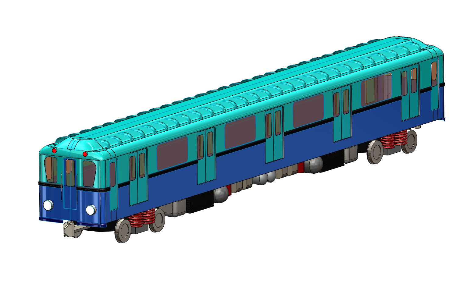 火车机车列车soviet-metro-wagon-type-d-g832-模型格式为 igs